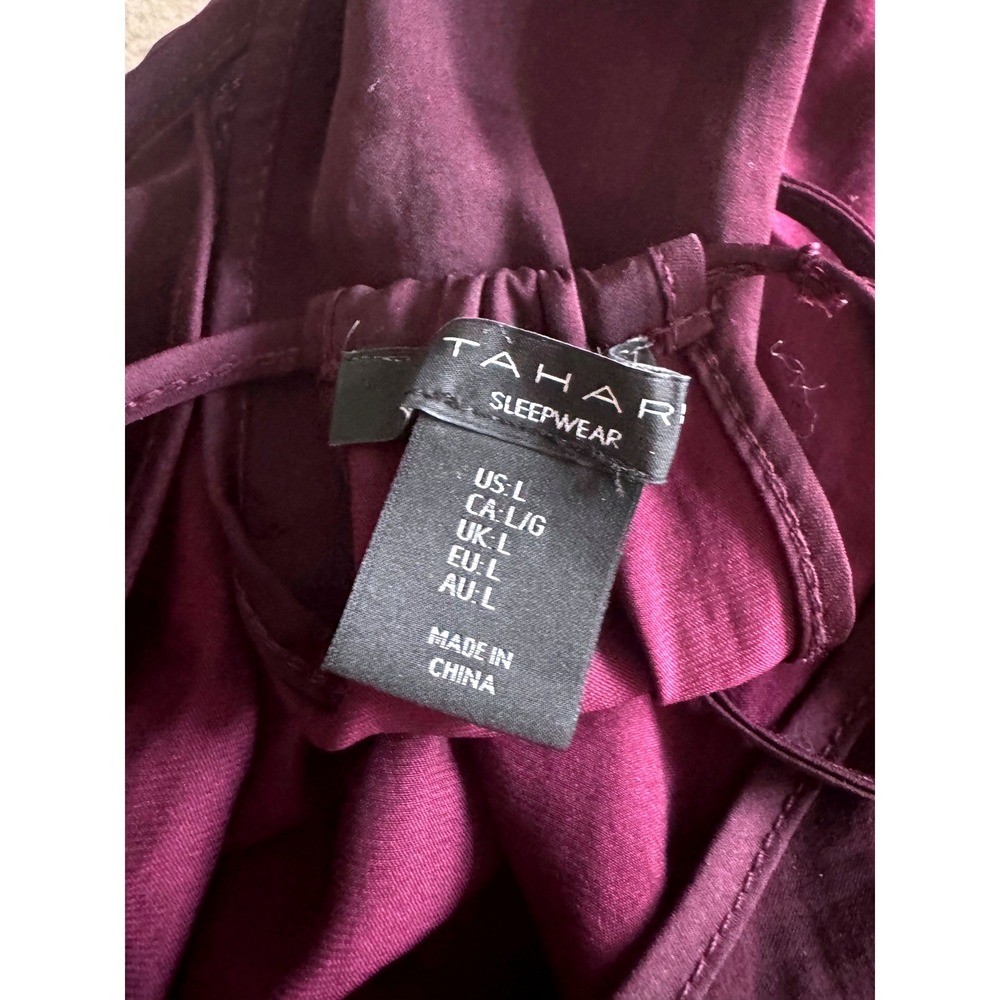 Tahari Purple Racerback Camisole Lace Trim Plum Sleepwear  Romantic Large - Picture 4 of 4